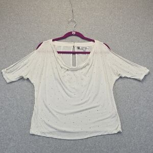 Jennifer Lopez Gold and White Embellished Blouse